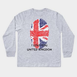 I love you united kingdom Kids Long Sleeve T-Shirt